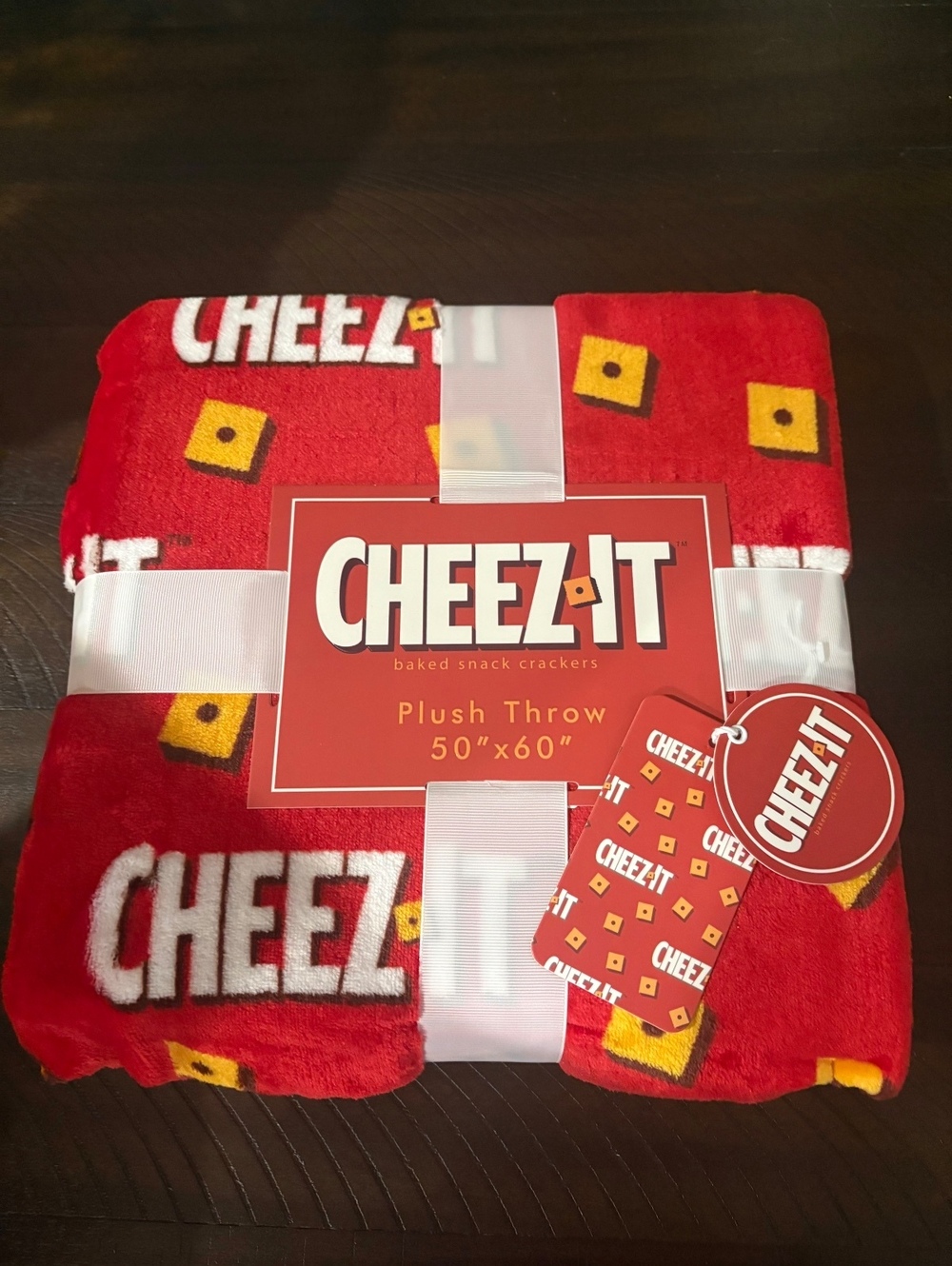 Cheez-It Plush Throw Blanket 50 x 60 Red Cracker Logo Fleece New